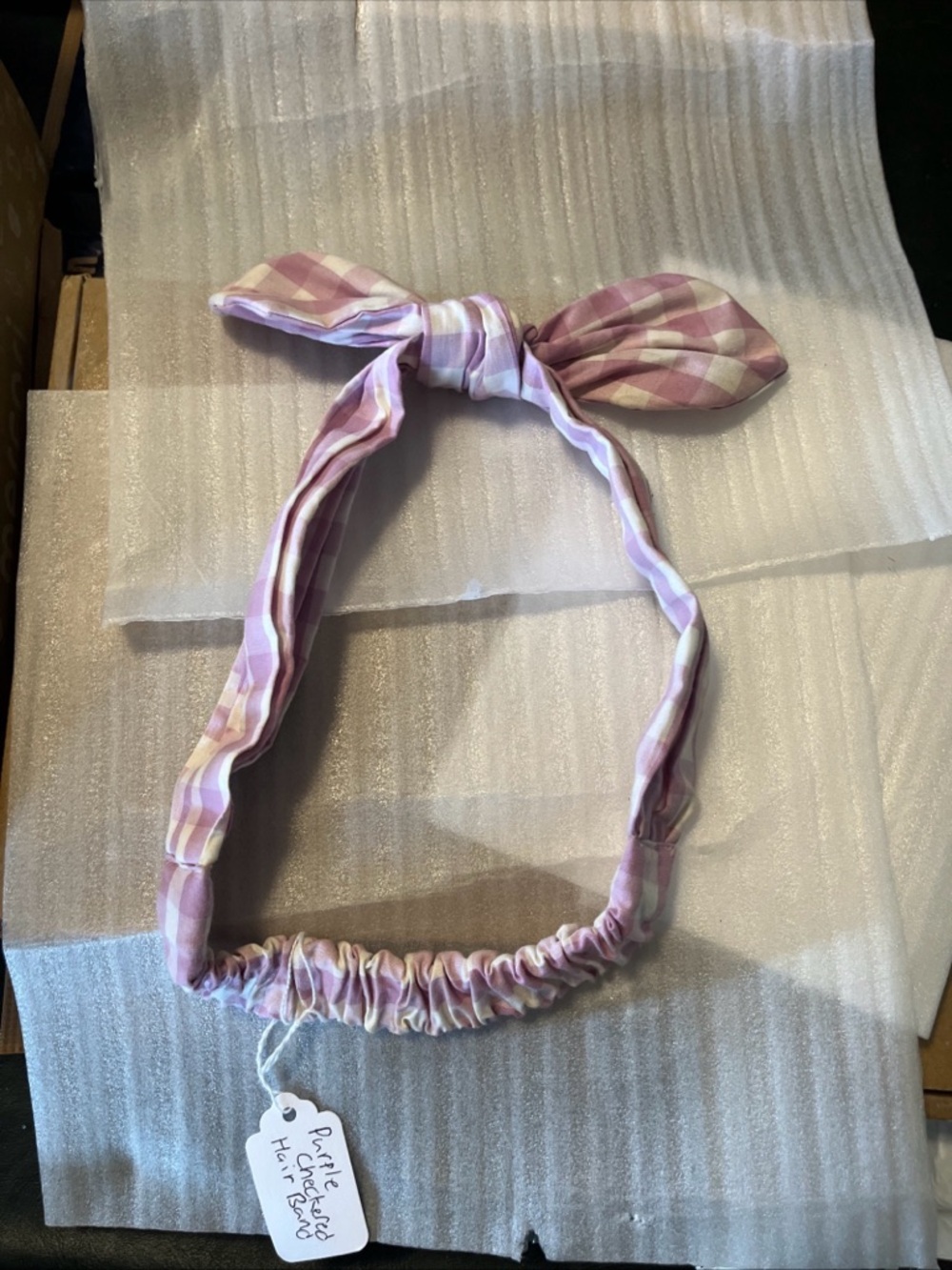 Pink Plaid Bow Headband - Women Accessories